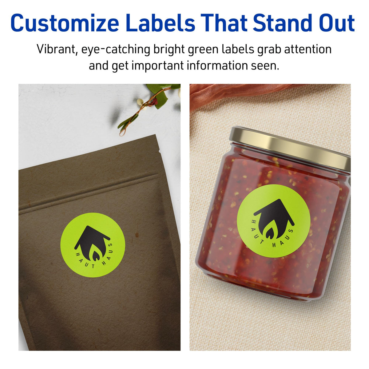 Avery Printable Round Labels, Sure Feed Technology, 1-3/4" Diameter, Bright Green Labels, Print-to-The-Edge, Laser/Inkjet Printable, 400 Total, Great for Stickers and Candles 400 labels