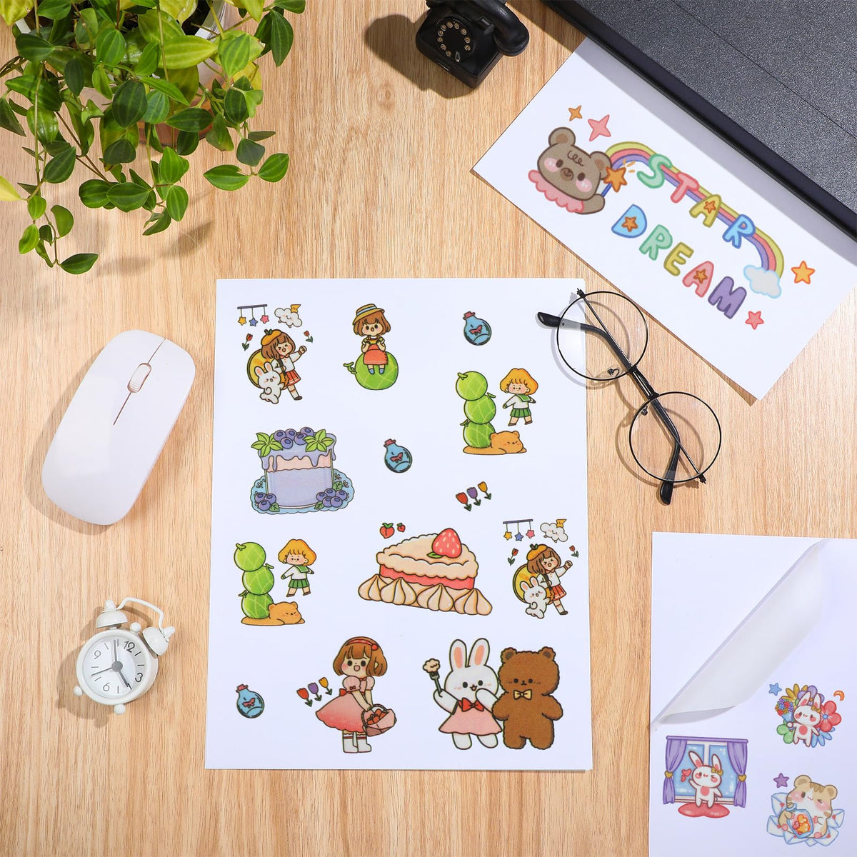 Feifeiya 30 Pcs Washi Paper Sticker, 8.5 x 11 Inches
