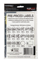 Sunburst Systems 7035 Priced Garage Sale Stickers, 1,000 Count Pre-Printed Labels, Pink & Hy-Ko Products RS-804 Garage Sale Corrugated Plastic Sign w/H Bracket 9.25" x 24" Red/White, 1 Piece Labels + Plastic Sign