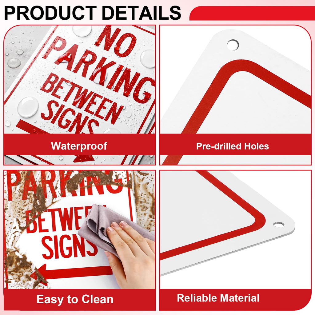 2 Pcs 10 x 14 Inch No Parking Between Signs