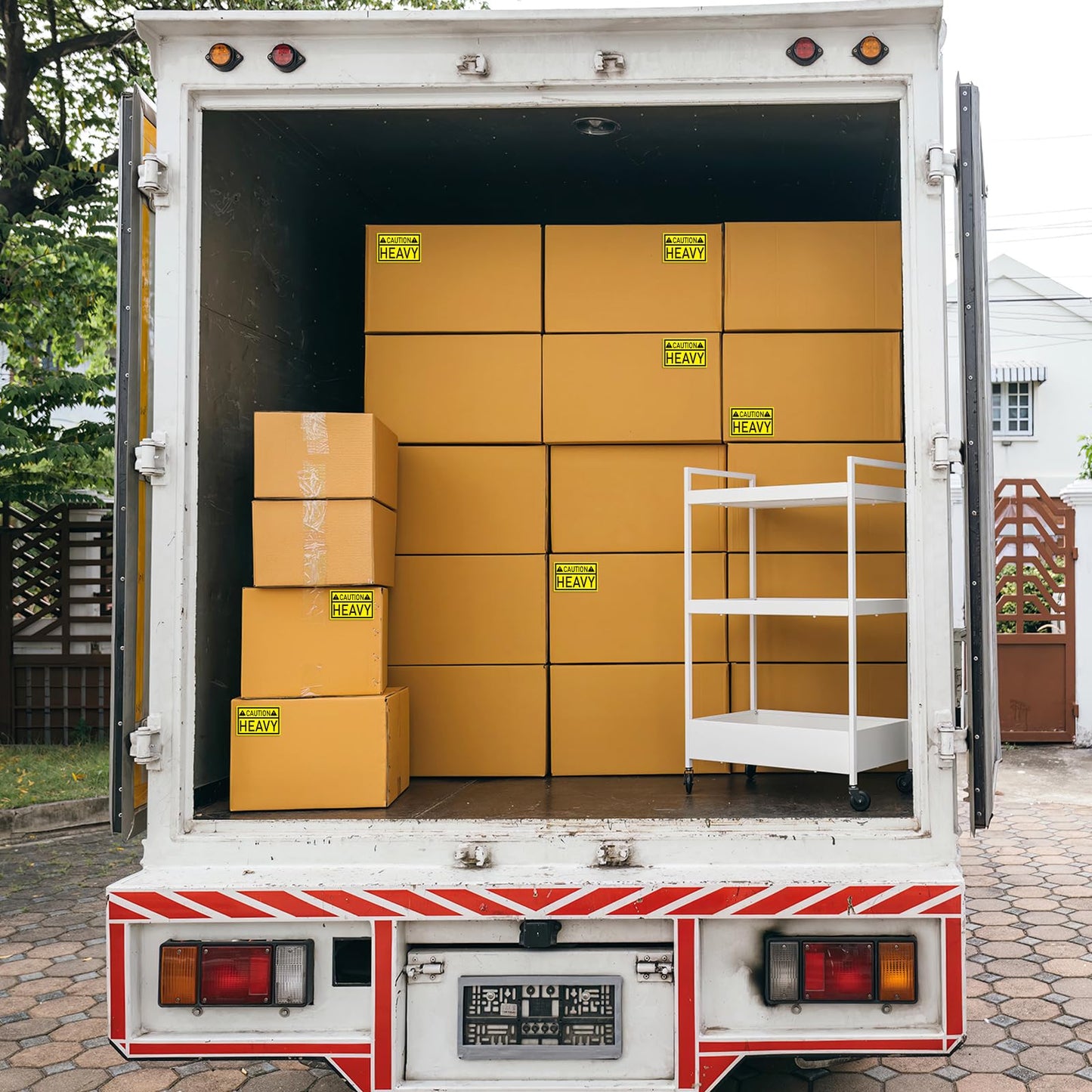 Fulmoon 1000 Pcs Caution Heavy Sticker 2 x 3 Inch Yellow Heavy Lift with Care Shipping Sticker Adhesive Moving Labels Heavy Special Handling Shipping Pallet Label Stickers for Shipping and Packing