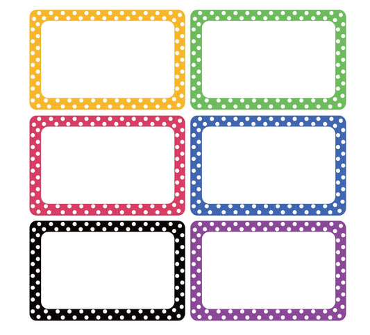 300 Cute Dot Name Tag Stickers Colorful Border Name Labels for School, Office, Home Can Be Used on Clothes, Storage Boxes, Packages - Updated Stronger Stickiness