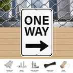 2 Pack One Way Sign with Right Arrow 18 × 12 Inches