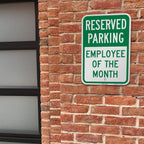 SmartSign - K-5499-EG-12x18 Reserved Parking - Employee of the Month Sign by | 12" x 18" 3M Engineer Grade Reflective Aluminum Green on White