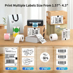Gloryang Bluetooth Thermal Shipping Label Printer, 4X6 Inkless Label Machine for iOS, Android, Laptop, Wireless Printer for Small Business, Compatible with Amazon, UPS, Shopify, Black