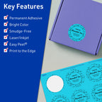 Avery® Printable Round Labels, Sure Feed® Technology, 1-5/8" Diameter, Bright Blue Labels, Print-to-The-Edge, Laser/Inkjet Printable, 400 Total, Great for Stickers and Candles 400 labels