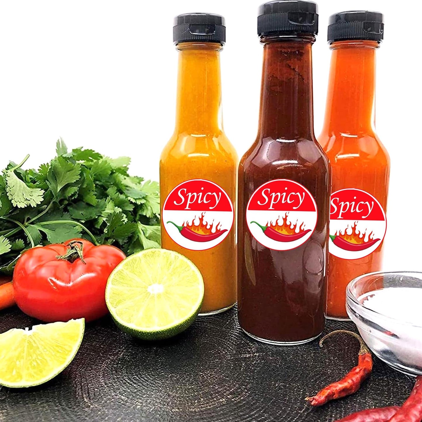 Fluorescent Spicy Stickers Grocery Store Food Warning Spicy Labels Adhesive Sticker for Food Warning 1.5 Inch Foods Rotation Labels Hot Stickers -500/Roll Hots Label Hot Sauce Red 1.5inch