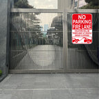 No Parking Fire Lane Sign, Reflective Aluminum, 12 x 18 Inches, Weather Resistant, UV Protected, Indoor Outdoor Use, 2 Pack Red - 2 Pack - 12" x 18" 01