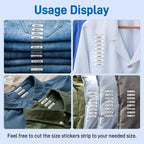 1.25"x5" 1750 Pcs Clear Tshirt Size Stickers Strips for Clothing, XS-XXXL 7 Rolls