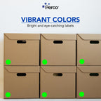 Perco Fluorescent Green 2-Inch Round Circle Dot Sticker Labels with Permanent Adhesive - 500 Labels per Roll - Vibrant Colors, Strong Adhesion - Made in USA 1 Roll