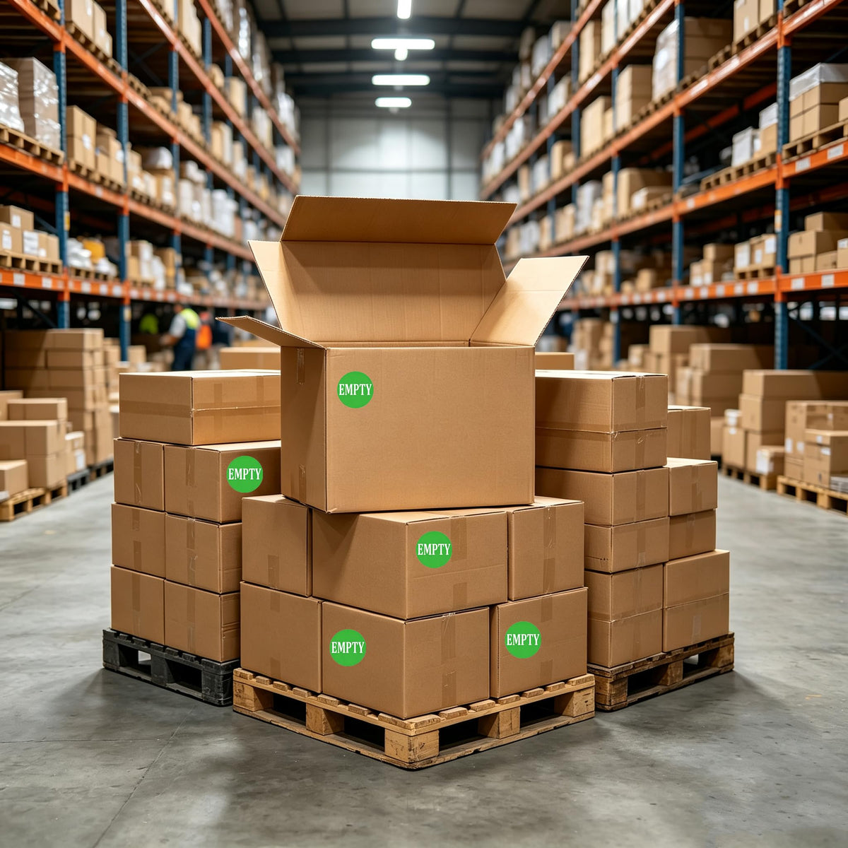 Empty Stickers 2" Round 500-Pack, Inventory Control Labels for Boxes & Pallets.