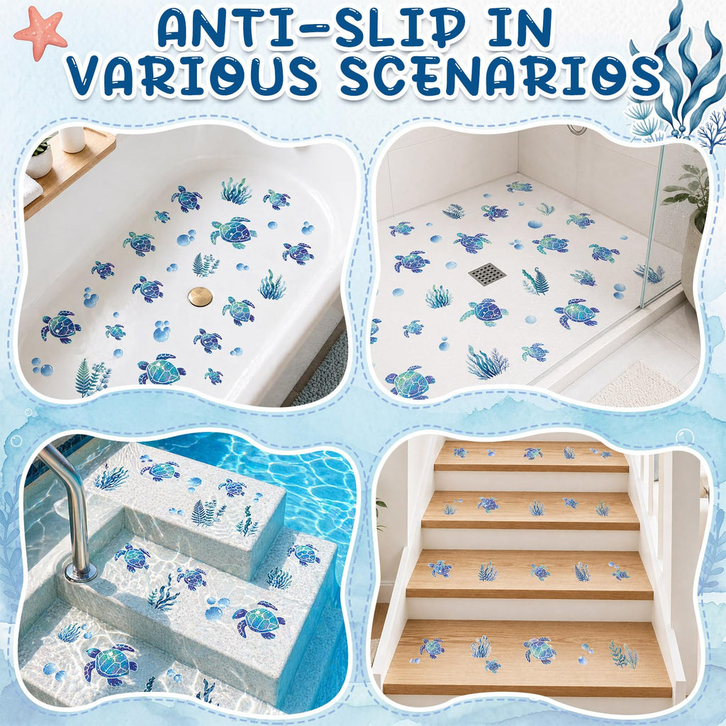 Fullhawl 30 Pcs Turtle Non Slip Shower Stickers, Cute Bathtub Safety
