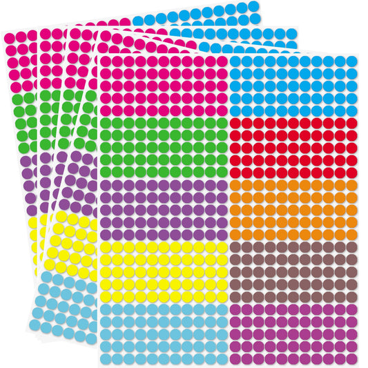 Small Dot Stickers - Round Color 1/4'' Coding Labels Circle Dot Stickers Label Sticker in Multiple Colors for Office,Classroom 2750 PCS 6mm Dot