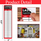 Ladder Inspection Labels Safety Stickers Ladders Red Safety Inspection Tags 8.5 x 2 Inch