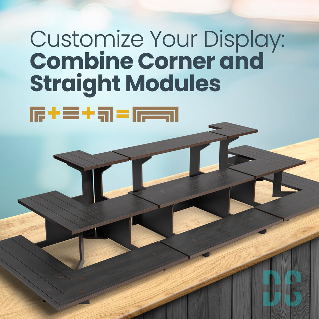 3-Tier Wooden Display Stand Bundle for Vendors, Craft Fairs, Markets, Retail