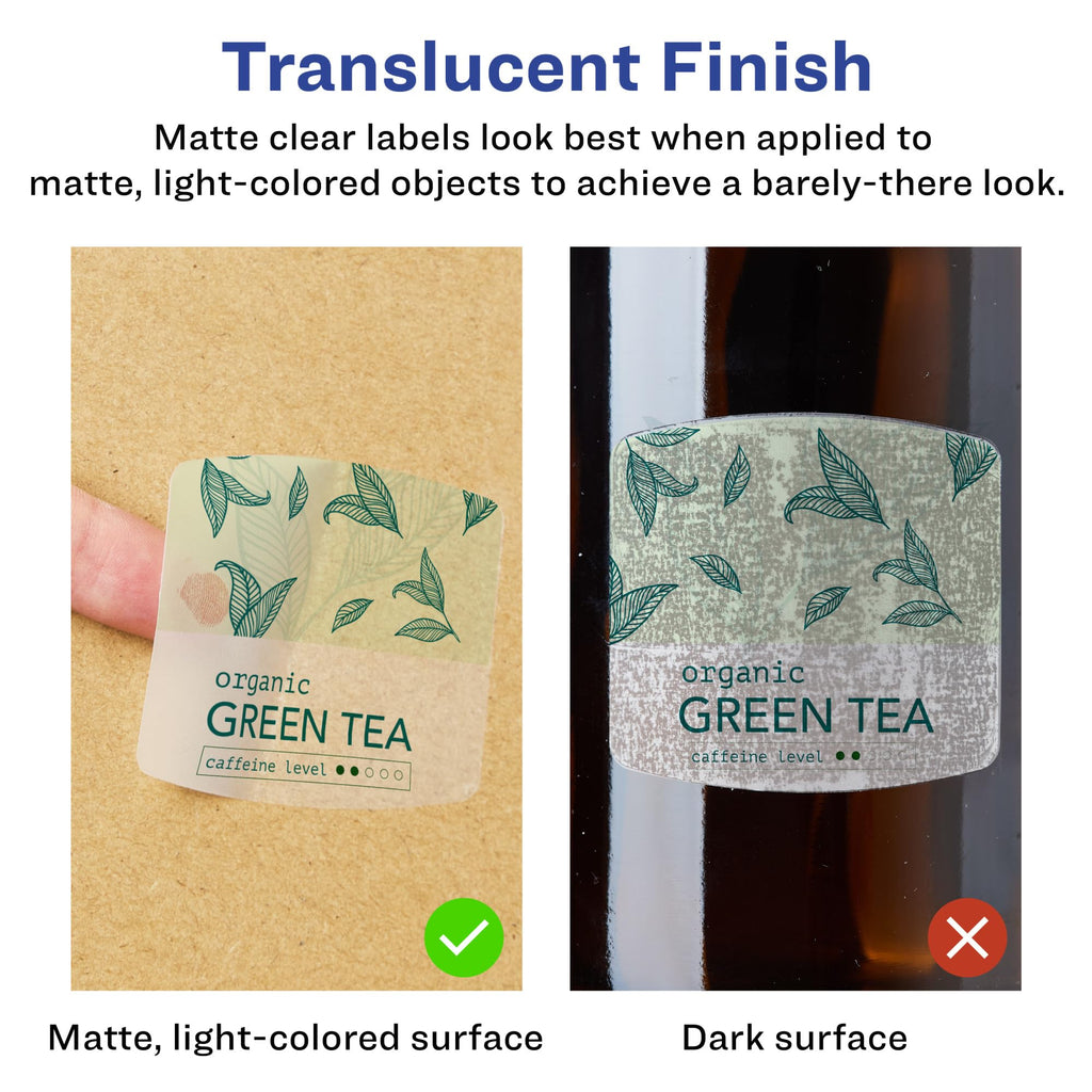 Avery Matte Clear Arched Square Labels, Sure Feed Technology, 2" x 2-3/16", 300 Matte Clear Labels, Print-to-The-Edge, Laser/Inkjet Printable 300 labels