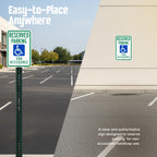 SmartSign 18 x 12 inch “Reserved Parking - Van Accessible” Handicapped Parking Metal Sign, 63 mil Aluminum, 3M Laminated Engineer Grade Reflective Material, Green, Blue and White, Made in USA EG Reflective Aluminum