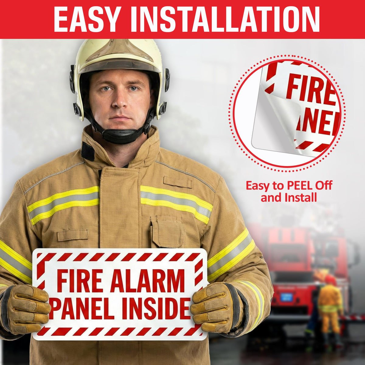 Fire Alarm Panel Inside Sticker 5x10 Inches Pack of 1 Vinyl Label | Red on White Color, High Visibility FACP Safety Decal | Weather Resistant, Easy Peel & Stick, Inspection Ready Non Reflective ( White and Red )