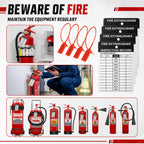 Chunful 50 Set Fire Extinguisher Tags Hole Puncher Numbered Security Ties