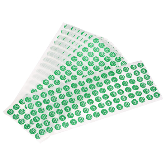 MECCANIXITY Adhesive Labels 10mm QC Pass Mark for Industry Items Green Pack of 1000