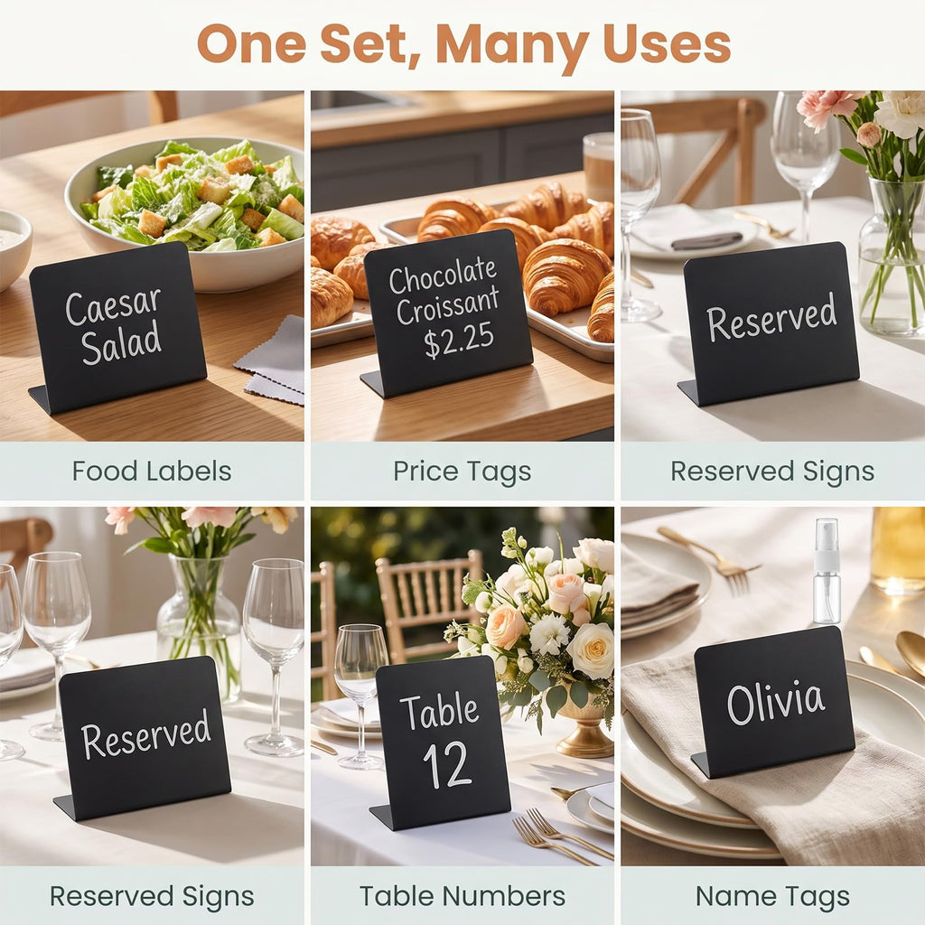 40 Pcs Food Labels for Party Buffet - 4x3 Inch Mini Chalkboard Signs