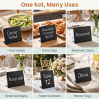 40 Pcs Food Labels for Party Buffet - 4x3 Inch Mini Chalkboard Signs