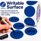 ChromaLabel 2 Inch Round Dark Blue Dot Stickers, 500/Roll 2"