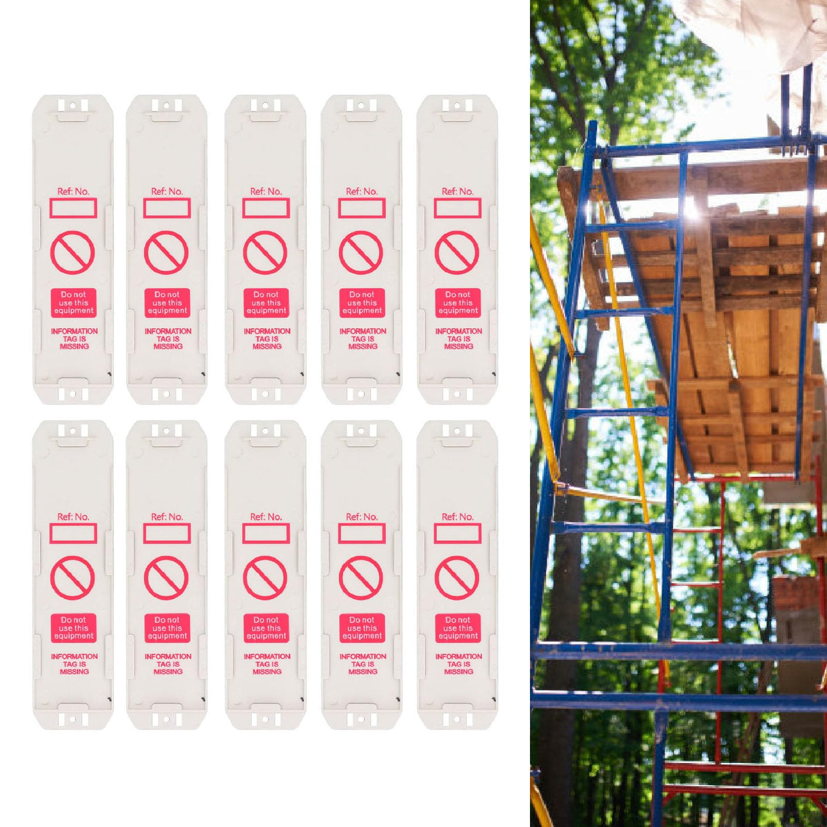 Scaffold Safety Inspection Tag Do Not Use Tag 10Pcs Scaffold Status Holder for Construction Maintenance