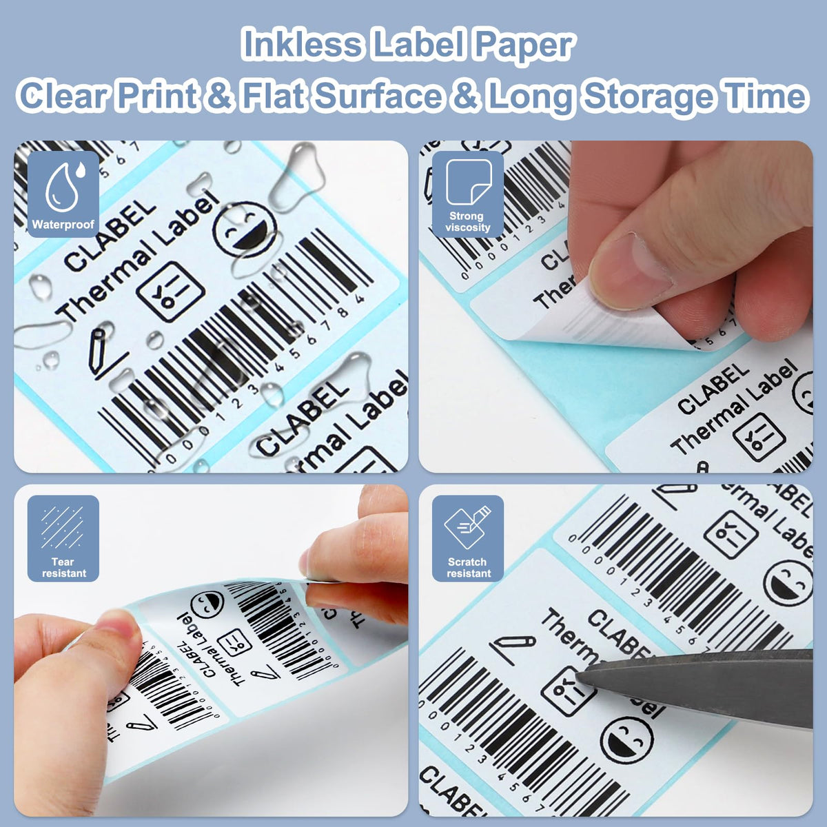 CLABEL Thermal Label for 220B/221B/230B Label Maker, 1.57"x 1.57" (40x40mm) Sticker Round Labels, Waterproof, Oil-Proof, Anti-Fictional,160 Labels/Roll, 3 Rolls(Black on White) Round 40x40mm-3 Rolls