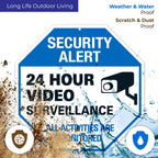 Video Surveillance Sign, CCTV Security Alert, Aluminum 12x12 2 PK