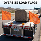 6 Pack 18"x18" Orange Safety Flags for Trucks with Dowel Fluorescent Orange 18"L x 18"W