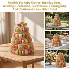 6 Tiers Macaron Tower Stand, 2Pcs Clear Plastic Macaron Display Holder