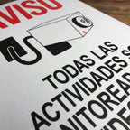 TRADESAFE Spanish All Activities Monitored By Video Camera Sign Aviso Monitoreadas Con La Videocámara
