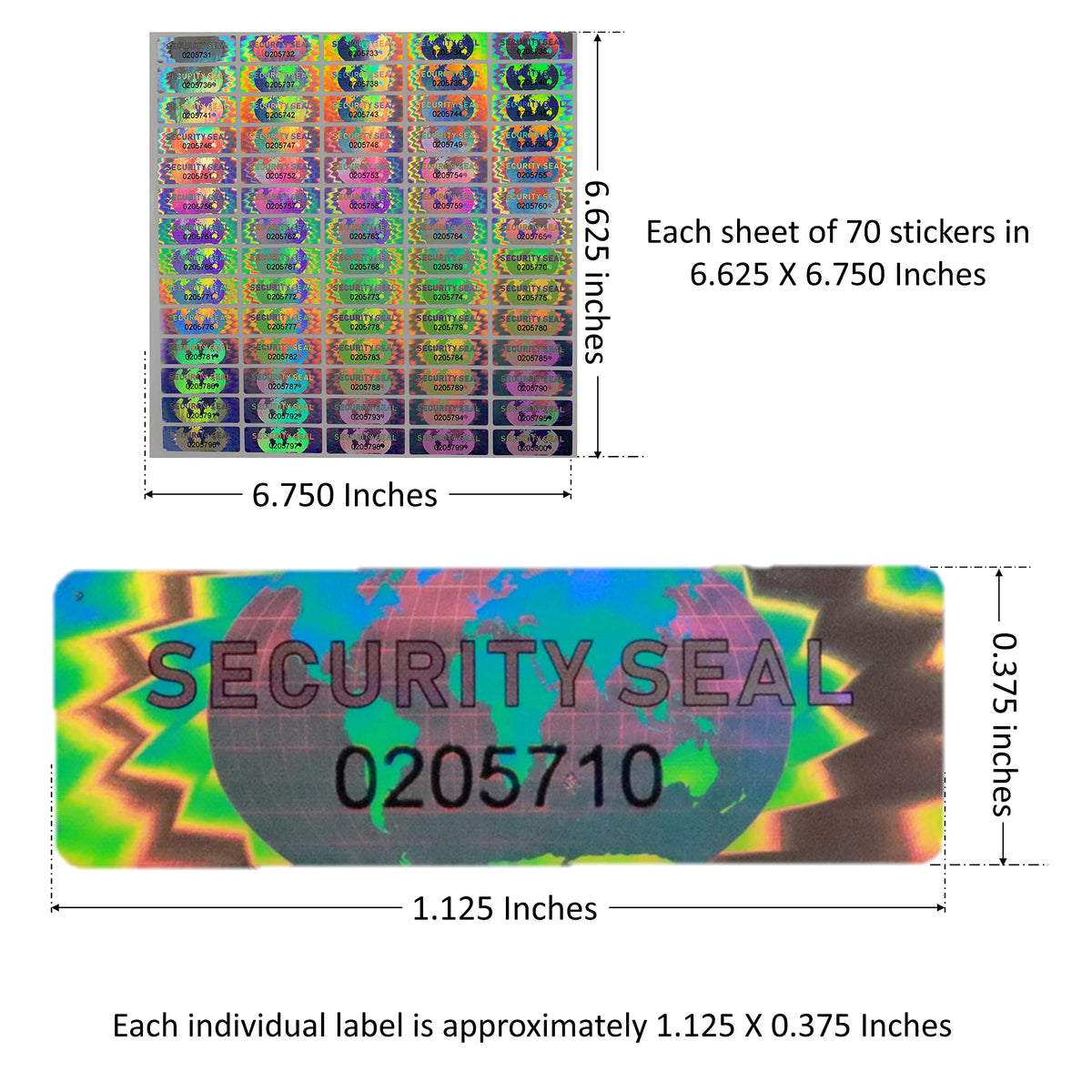700 Hologram Tamper Evident, Tamper Proof Stickers. Security Seal. Individual Serial Numbers. Tamper Foil Tape Labels. Destroyed Upon Removal with Residual Text Left on Item.… (700 Stickers) 700 Stickers