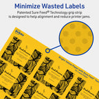 Avery Printable Rectangle Labels, Sure Feed Technology, 2" x 2-5/8", Bright Yellow Labels, Laser/Inkjet Printable, 300 Total, Great for Mailing 300 labels