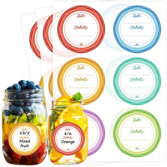 Mason Jar Lid Labels, Removable Canning Label, Waterproof Write-On Meal Prep Label for Food Container, Glass Bottle, Canned Jams, Preserve, Home & Kitchen Organization, 90 (Forest Streams) Forest Streams