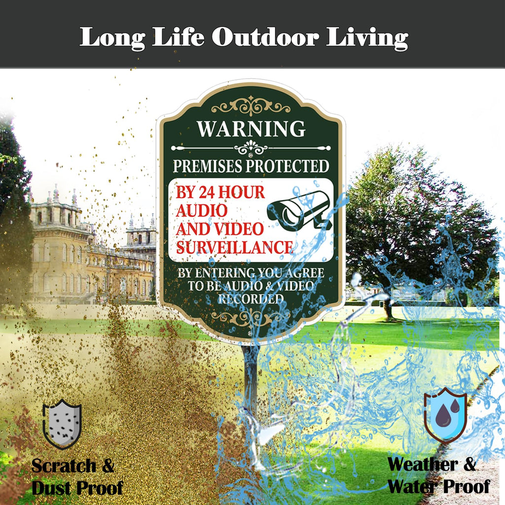 Premises Protected by 24 Hour Audio and Video Surveillance Sign