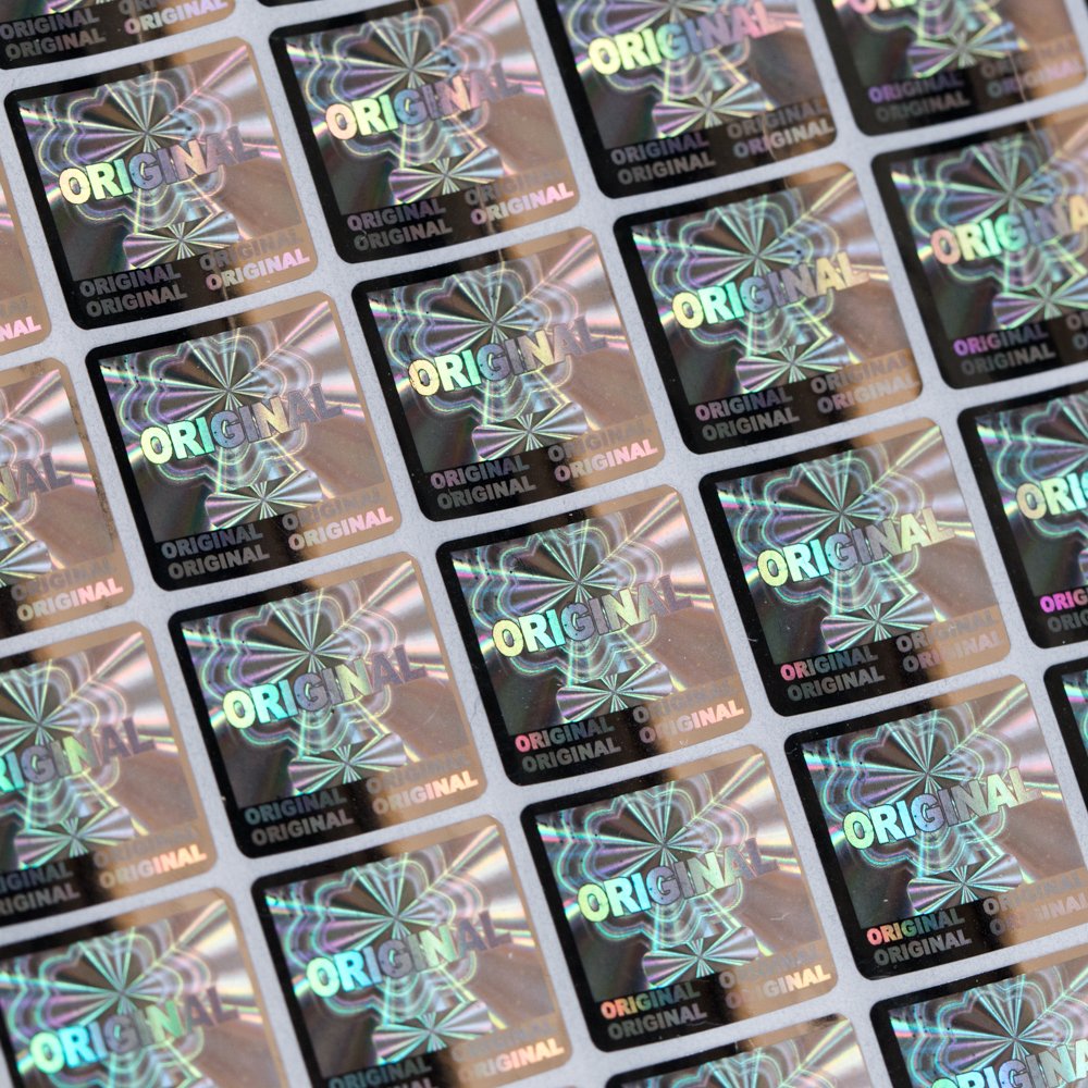Square Laser Hologram Original Label Size 1.5 * 1.5CM 500pcs a lot Tamper evident Label Sticker