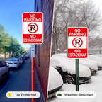 2 PC No Parking English Spanish Bilingual Signs, No Parking Sign Business