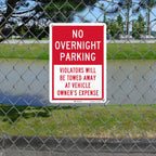 SmartSign 2-Pack 'No Overnight Parking Violators Towed Away At Vehicle Owner's Expense' Sign, 10" x 14", 40 mil Aluminum, 3M Laminated Engineer Grade Reflective Material, Red and White, Made in USA Pack of 2