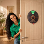 Chunful 6 Pcs 8" Large Office Door Sign 8 Status Options Wheel, Wood Color