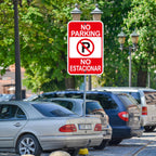 2 PC No Parking English Spanish Bilingual Signs, No Parking Sign Business