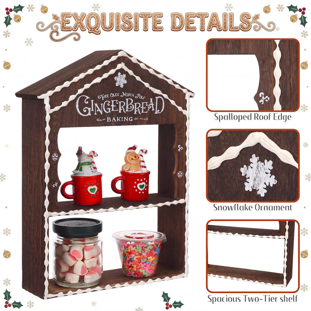 Christmas Gingerbread House Hot Cocoa Bar Wooden Storage Box
