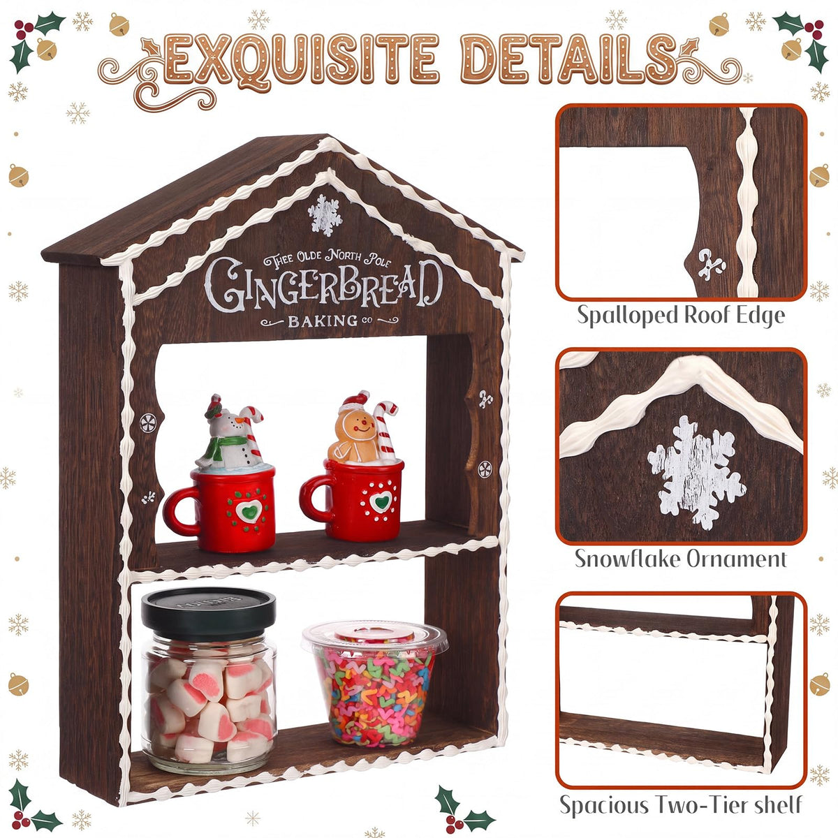 Christmas Gingerbread House Hot Cocoa Bar Wooden Storage Box