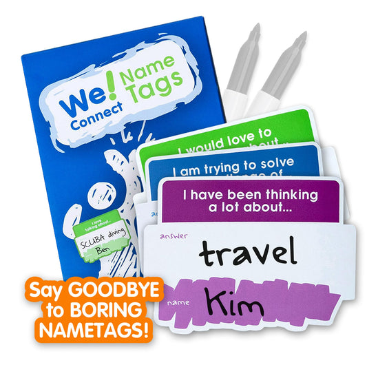Name Tag Stickers – Ideal for Office Icebreakers, Party Fun, Educational Card Games, and Team Building – Easy-to-Write Labels for Group Conversations – Designed for Adults – 150 PCS