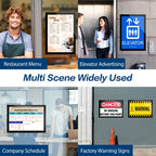 8.5" x 11" Acrylic Sign Holder Wall Mount, Self Adhesive Magnetic Display Frame with Nano Tape and Strong Magnetic Frames for Wall, Door, Glass, Home, Store, Office (Black, 3Pack) Black 3 Pack 8.5" x 11"