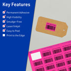 Avery® Printable Rectangle Labels, Sure Feed® Technology, 1-1/4" x 1-3/4", Neon Magenta Labels, Laser/Inkjet Printable, 640 Total, Great for Jars and More 640 labels