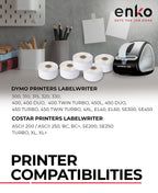 enKo [6 Rolls, 1560 Labels] Large Address, Shipping & Barcode Labels 30321 (1-4/10 x 3-1/2) Compatible for Dymo LabelWriter