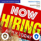 Now Hiring Sign, Help Wanted Signs for Business, (2 Pack) Double Sided Plastic 18x24 2 PK