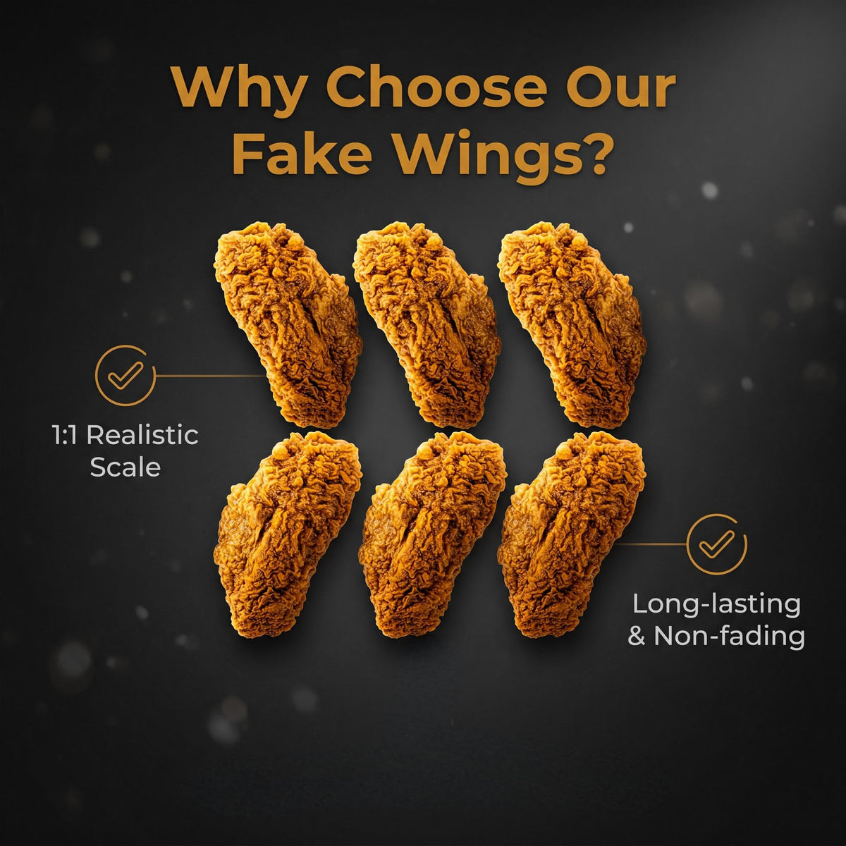 6 Pack Fake Fried Chicken Wings Simulation Artificial Food
